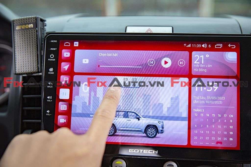 Thể hiện đoạn thông tin báo ra màn hình chính