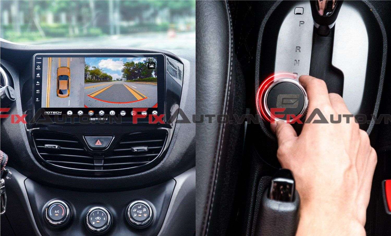 Bạn có thể dễ dàng điều khiển camera 360 ô tô Gotech GP6 bằng nút điều khiển Bluetooth