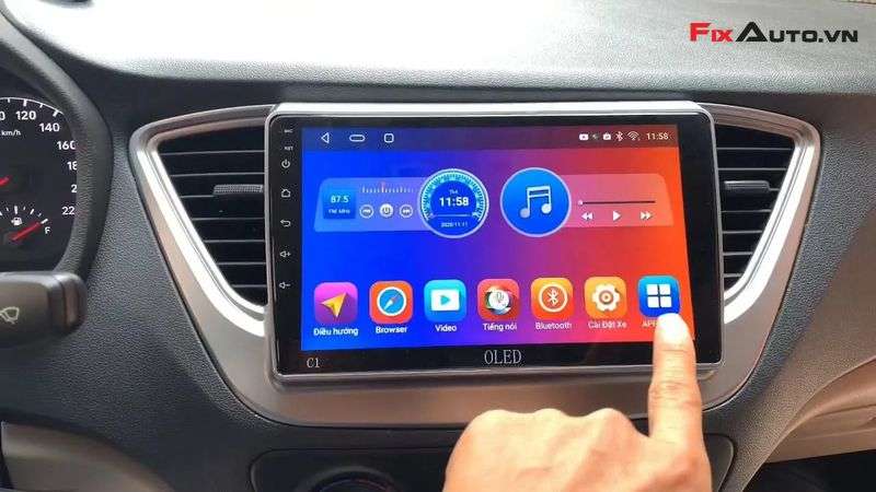 Màn hình dvd android Oled cho xe i10