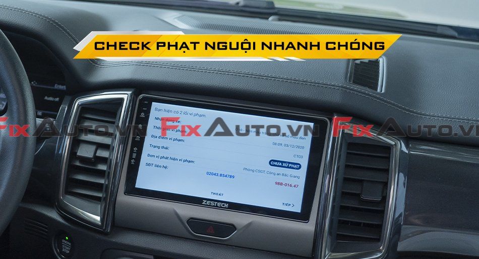 Màn Hình Android cho Ford Fiesta check phạt nguội FixAuto