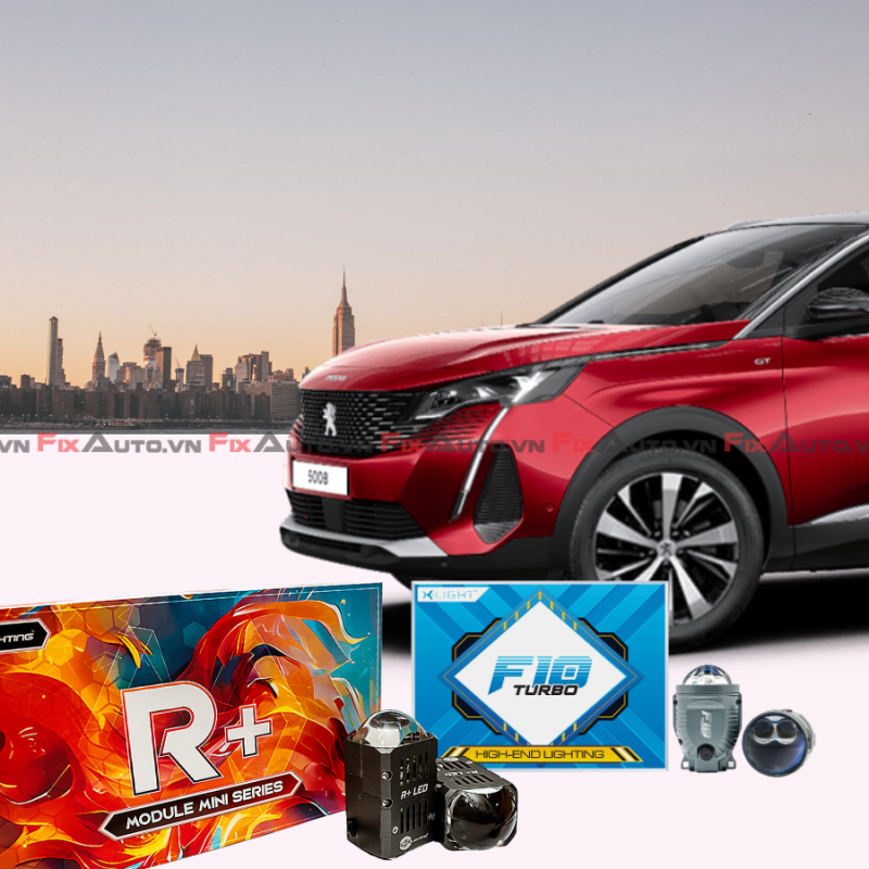 Độ đèn xe peugeot 5008