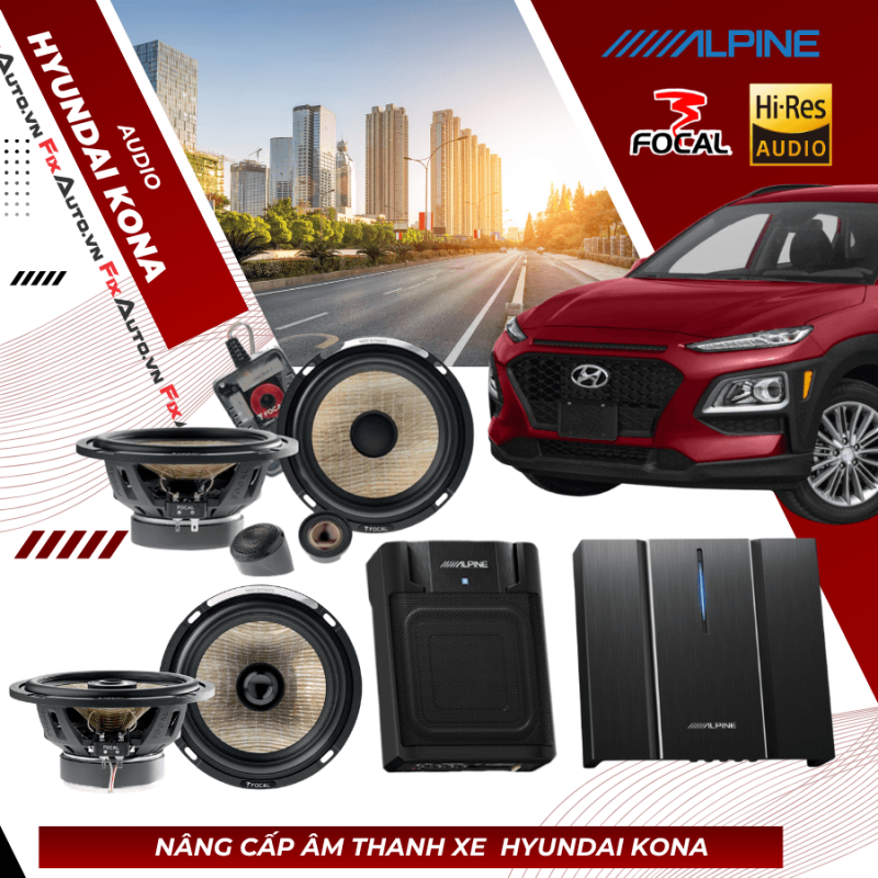 Độ loa xe Kona