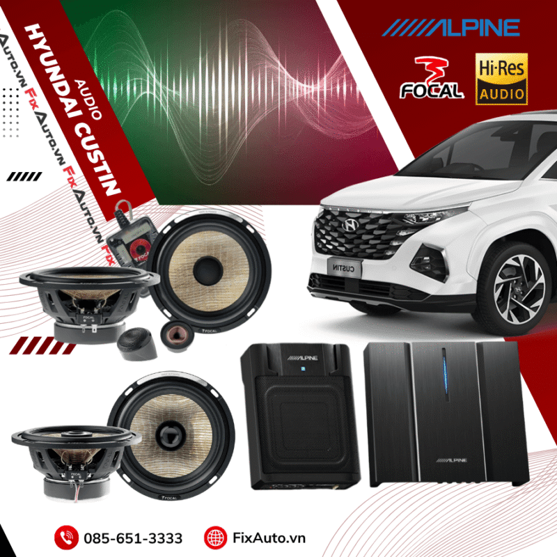 Độ loa xe Custin
